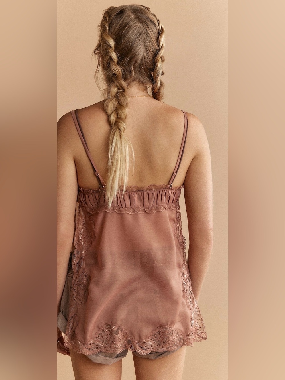 NWT FREE PEOPLE INTIMATELY SIDE EYE CAMI WITHERING ROSE - Picture 3 of 4